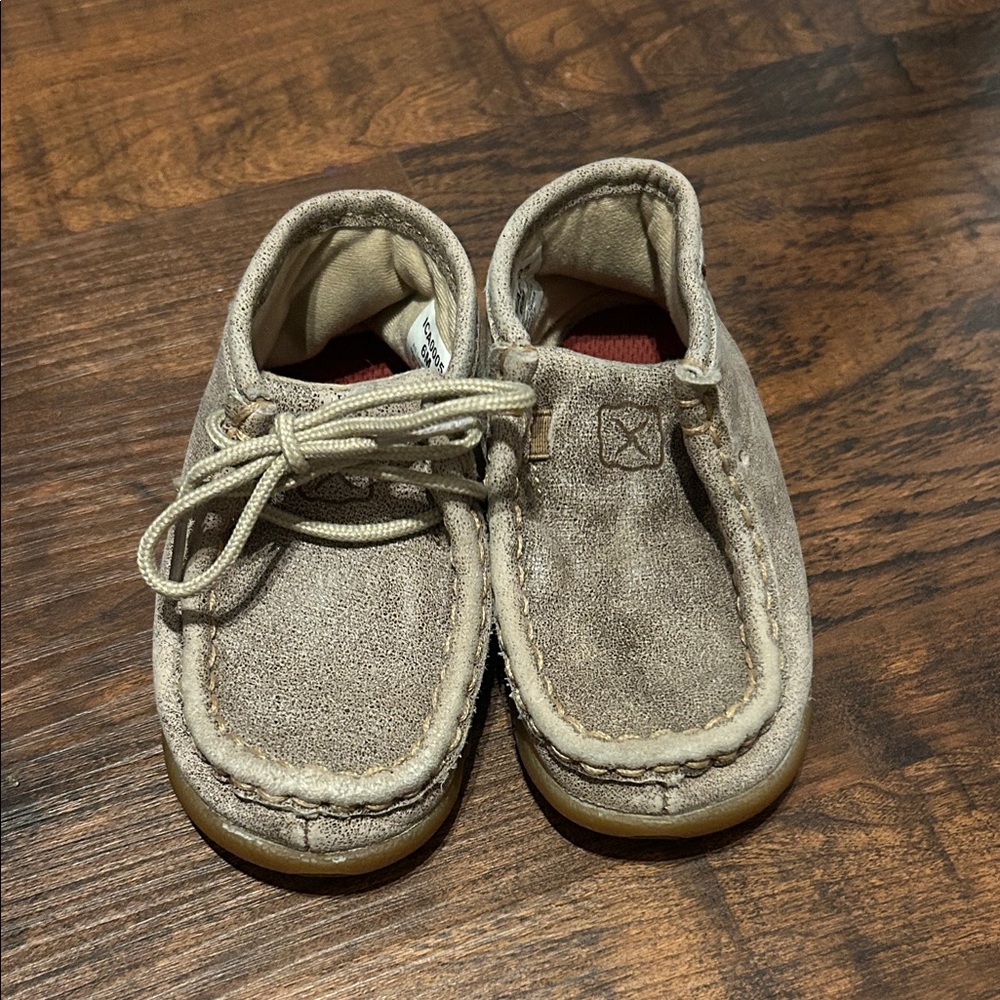 Kids Tan Moccasin Shoes